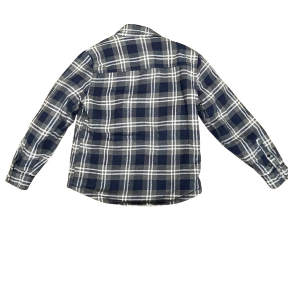 Lucky Brand Sherpa-Lined Plaid Flannel Jacket - Blue and Gray, Size Men’s Large - Picture 9 of 15